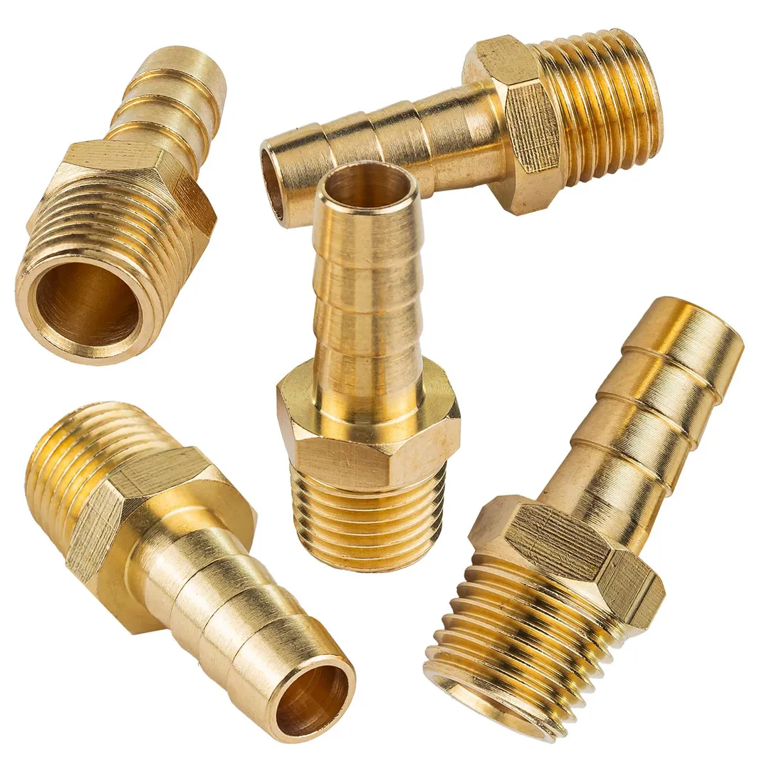 Переходник резьбовой, наруж. резьба 1/4"-"елочка" 8 мм, к-т 5 шт Forsage F-MH04/05K