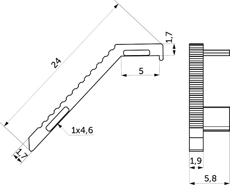 Комплект заглушек металлич. к ручке-профилю KASKAD-18, левая+правая, черный AKS 124144
