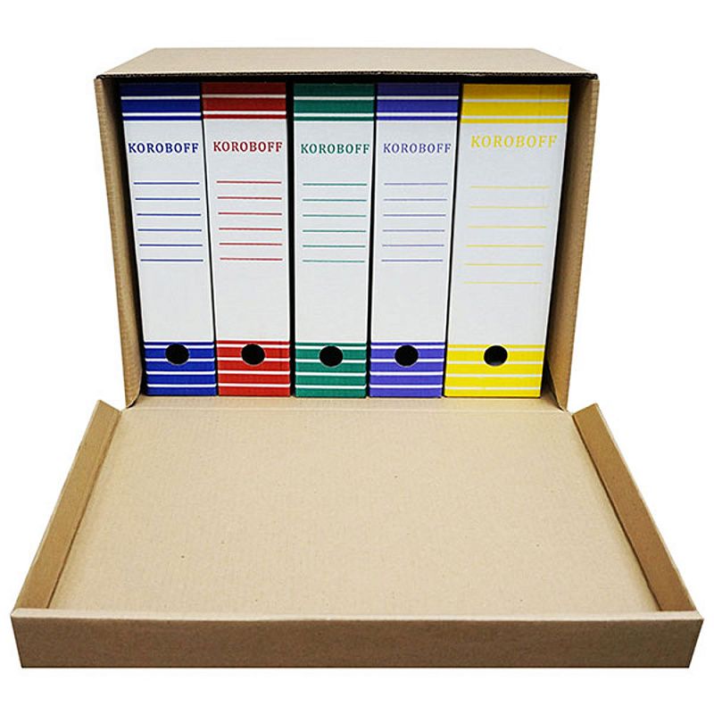 Короб архивный "Koroboff" с крышкой, 450x340x295 мм, коричневый