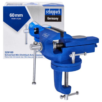 Тиски слесарные поворотные мини, ширина губ - 60 мм Scheppach Sch-329160