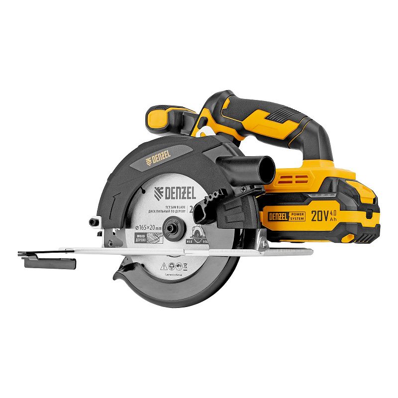 Пила циркулярная аккумуляторная CCSH-20-165, 165 мм, Li-Ion, 20 В Denzel 27405