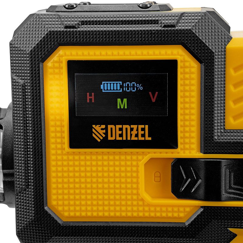 Лазерный уровень мультипризменный DLV-360-3T, 30 м, зеленый луч, Li-Ion 2,4 Aч, штатив Denzel 350805