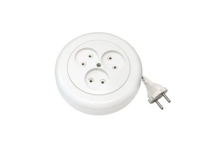 Удлинитель на катушке 5м, 3 роз., 1.5кВт, б/з, ПВС 2х0,75 Bylectrica У6-2405м