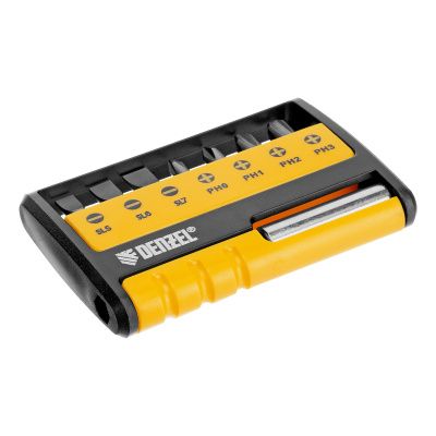 Набор бит PH, SL 1/4" с магнитным держателем, S2, 8 шт Denzel 133577