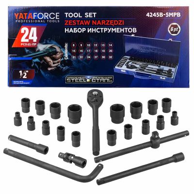 Набор ударных инструментов 24 пр. 1/2'' 6-гр. YATAFORCE YF-4245B-5MPB
