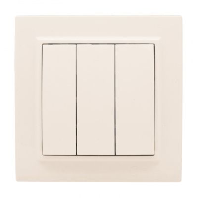 Выключатель 3-кл, СП 10А бежевый Минск EKF ERV10-024-20