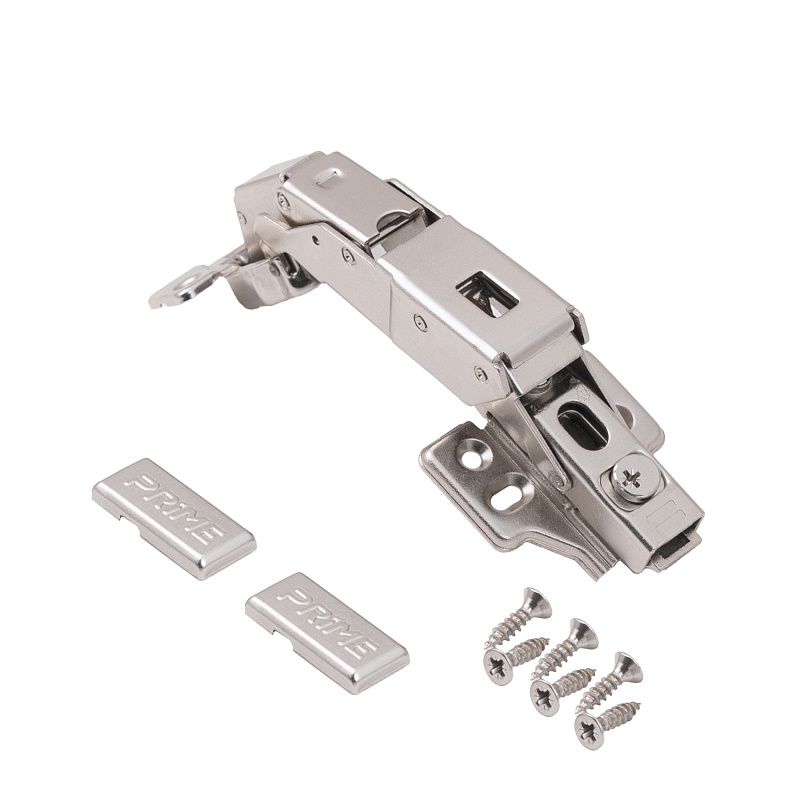 Петля 165° накладная с доводчиком 45мм h0 clip-on, саморезы, заглушки, 0-е вхождение, упак 2 шт., PRIME by AKS 112683