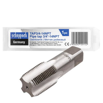 Метчик 3/4-14NPT дюйм. Scheppach Sch-TAP3/4-14NPT