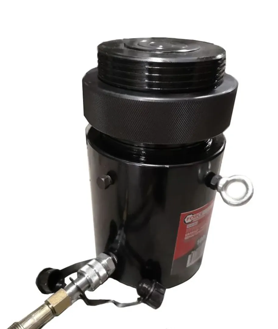 Цилиндр гидравлический с резьбовым штоком и гайкой для фиксации 150 т, ход штока 150 мм, L309 мм, 700bar ForceKraft FK-YG150150LS