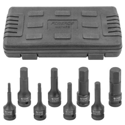 Набор головок-бит HEX ударных H5-H19 1/2'' 8 пр Forsage F-4087MPB