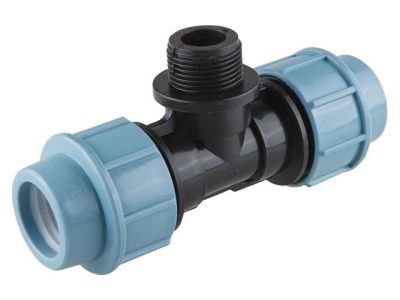 Тройник ПНД компрессионный, наружная резьба 25x1/2'' AV Engineering AVE1092512