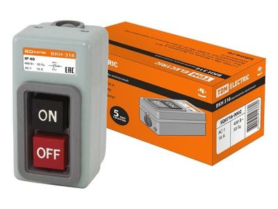 Выключатели кнопочные с блокировкой серии ВКН-316 3Р 16А 230/400В IP40 TDM SQ0716-0002