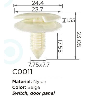 Клипса для крепления внутренней обшивки а/м GM пластиковая, 100 шт Forsage C0011(GM)