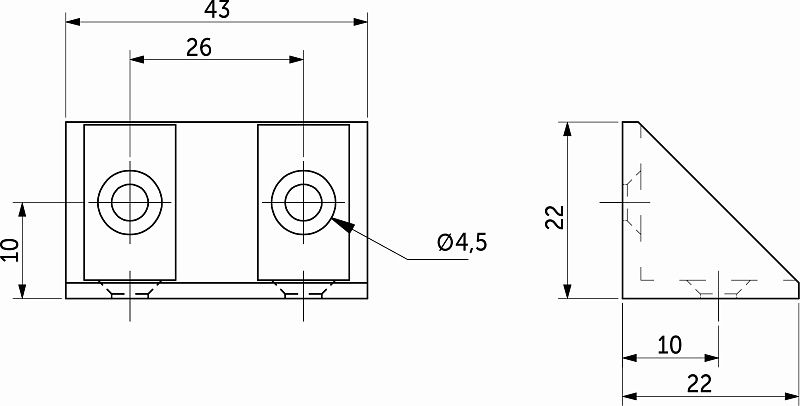 Уголок пластиковый двойной белый, уп/ 250 шт, AKS 126058