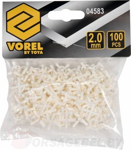 Крестики для плитки с ограничителем 2,0 мм 100 шт. Vorel 04583