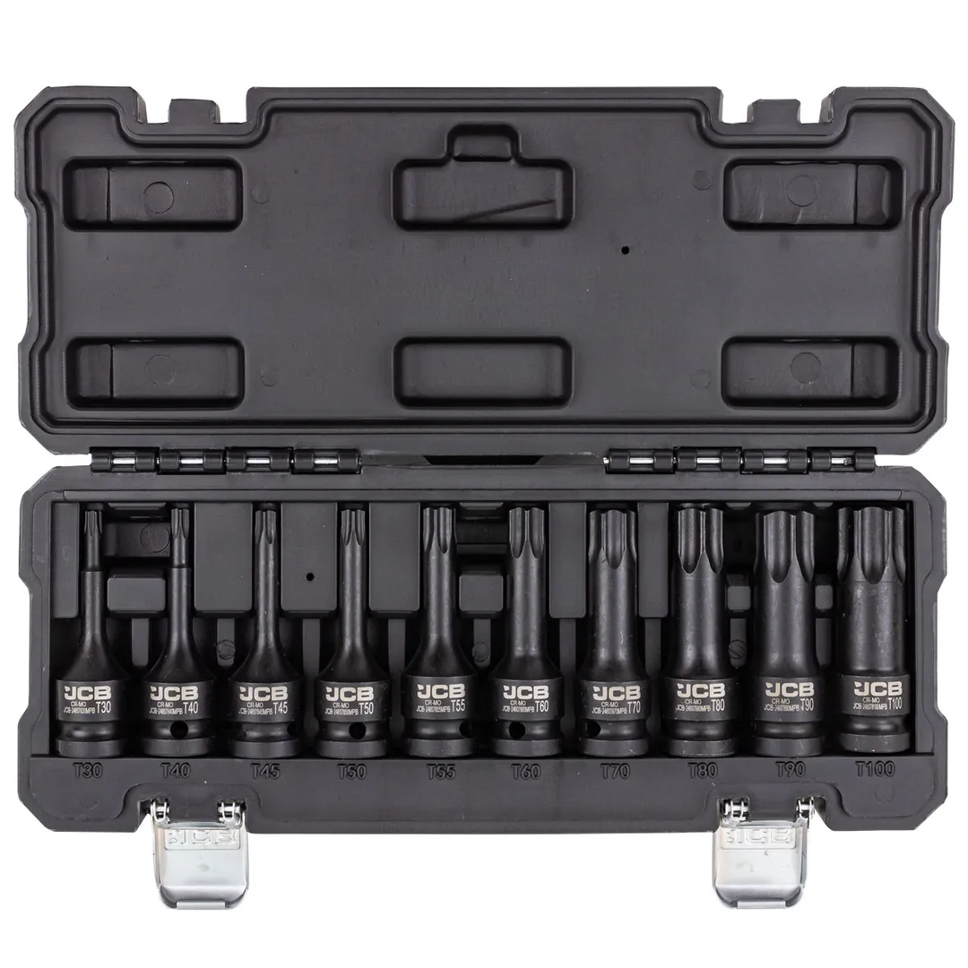 Набор ударных головок-бит TORX Т30-Т100 10 пр 1/2'' JCB JCB-41013MPB