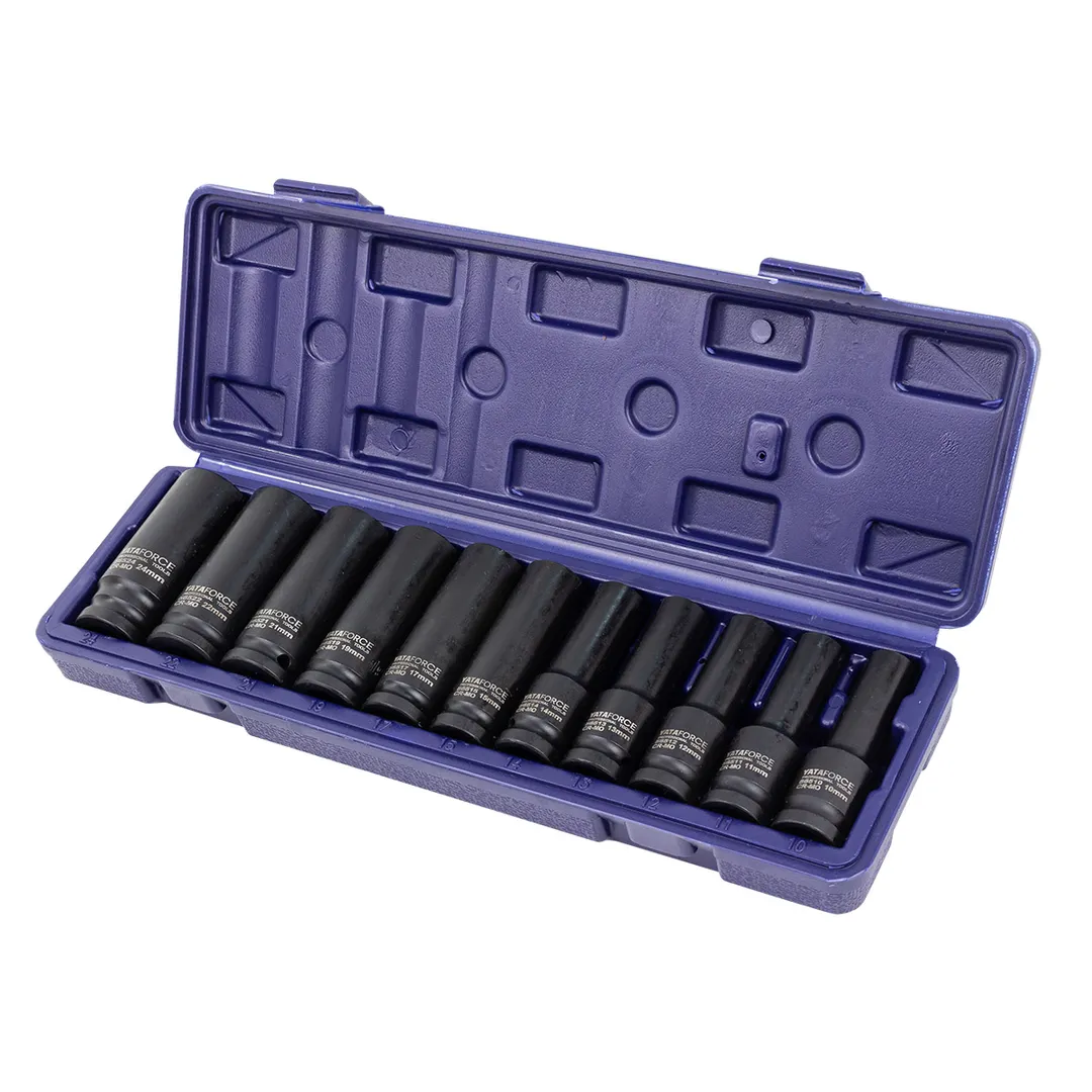 Набор глубоких ударных головок 10-24 мм 1/2'' 6-гр 11 пр YATAFORCE YF-4117-5MPB