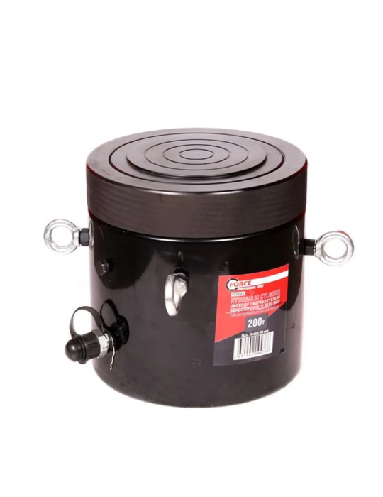 Цилиндр гидравлический с резьбовым штоком и гайкой для фиксации 200 т, ход штока 50 мм, L243 мм, 700bar ForceKraft FK-YG20050LS