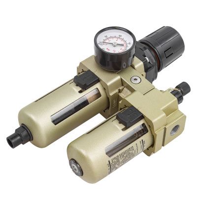 Блок подготовки воздуха, фильтр-регулятор + лубрикатор, 1/4", с автоматическим сливом Forsage F-AC3010-02D