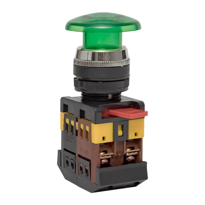 Кнопка AELA-22 зеленая с подсветкой NO+NC 380В Грибок EKF PROxima pbn-aela-1g-380