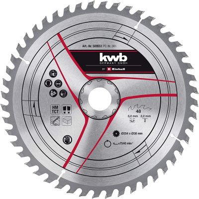 Диск пильный 254×30×3,2 мм, 48 зубов, по дереву, KWB 49589551