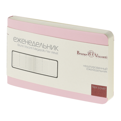Еженедельник недатированный "Megapolis Velvet Flex", А6, 160 страниц, зефирный розовый