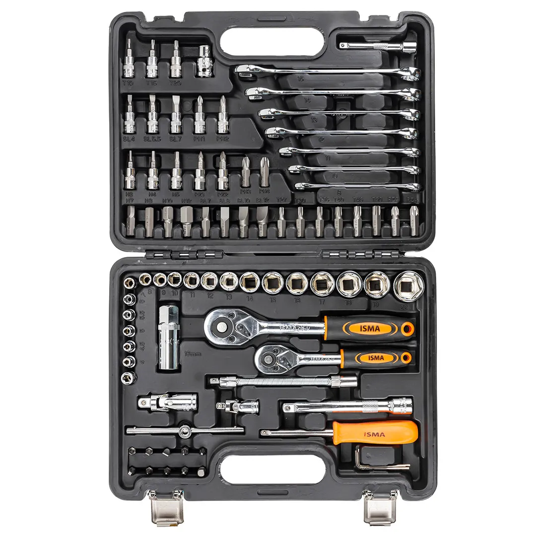 Набор инструментов 82 пр 1/4''&3/8'' 6-гр ISMA ISMA-4821-5DS