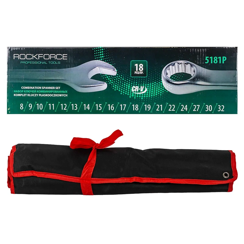 Набор комбинированных ключей 18 пр. 8-32 мм. RockForce RF-5181P