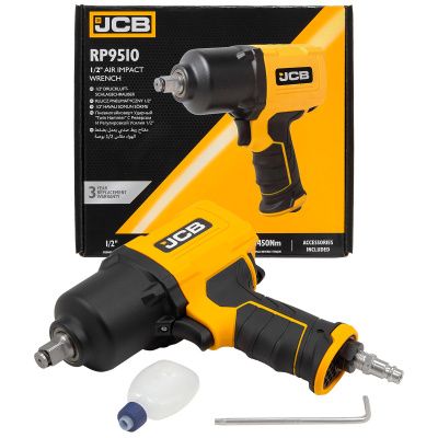 Пневмогайковерт ударный 1/2'' 1450 Нм ''Twin Hammer''с реверсом и регулировкой усилия JCB JCB-RP9510