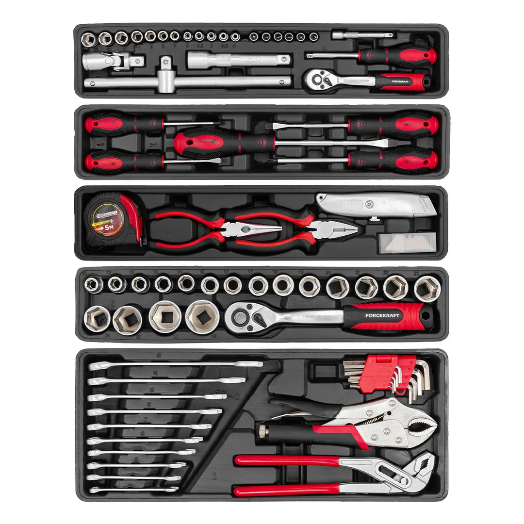 Набор инструментов 85 пр 1/4''&1/2'' 6-гр ForceKraft FK-4087C