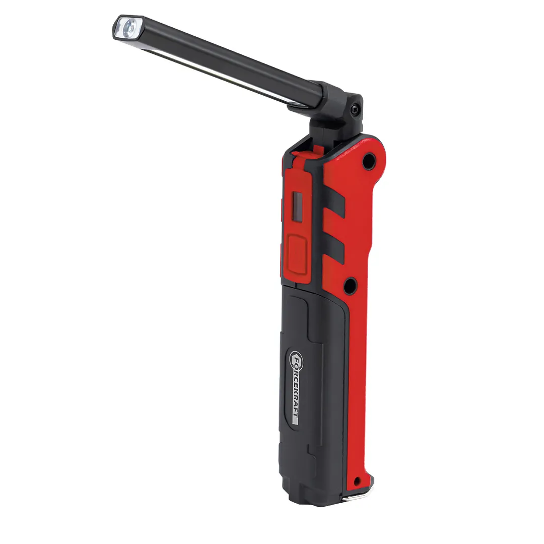 Фонарь светодиодный аккумуляторный на магнитном шарнире с регулятором яркости складной ForceKraft FK-EL2301