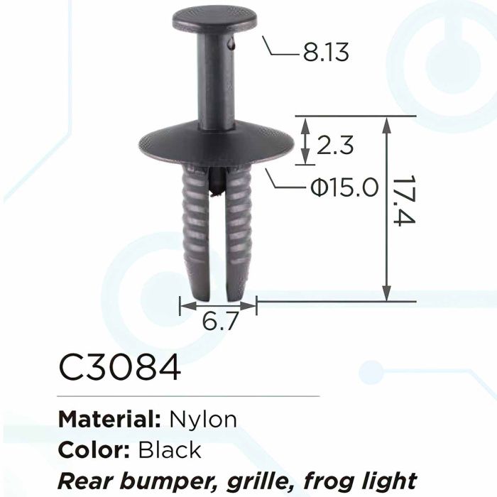 Клипса для крепления внутренней обшивки а/м БМВ пластиковая, 100шт Forsage C3084(BMW)
