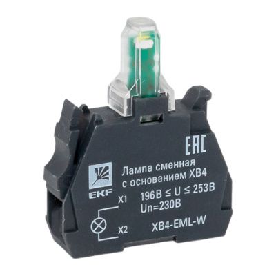 Лампа сменная c основанием XB4 белая 230В EKF PROxima XB4-EML-W