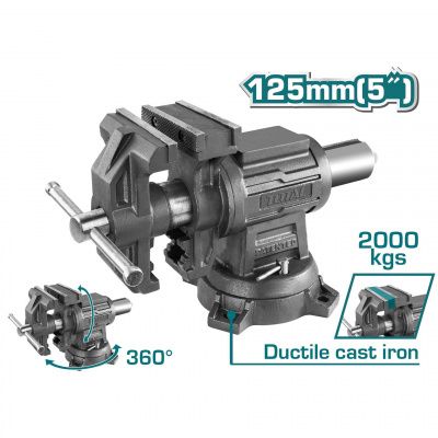 Тиски слесарные с наковальней 125 мм 5 '' TOTAL THTMF6156