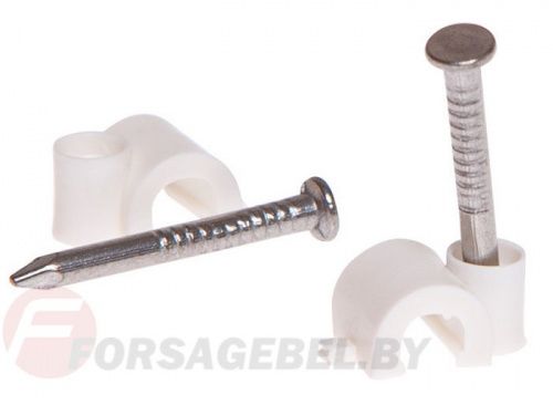 Скоба для крепления круглого кабеля, с гвоздем Starfix