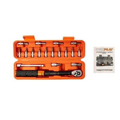 Динамометрический ключ 1/4", 2-24 Нм, с набором бит 18 пр PIT MTW-18-SET