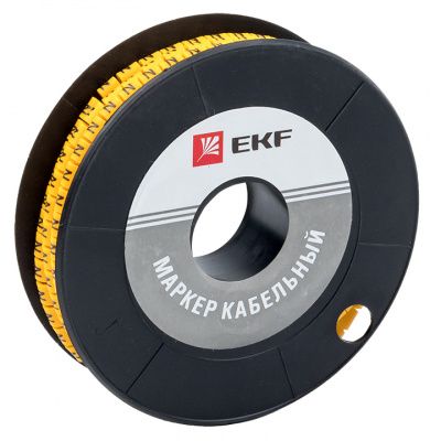 Маркер кабельный 4,0 мм2 "N" (500 шт,) (ЕС-2) EKF PROxima plc-KM-4-N