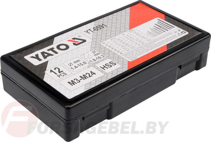 Набор сверл по металлу для извлечения обломанных болтов 12пр Yato YT-0591