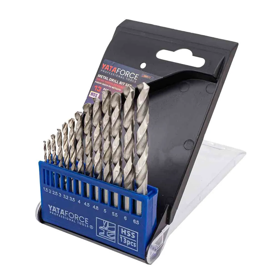Набор сверл по металлу 13 пр, 1.5-6.5 мм YATAFORCE YF-DBS13