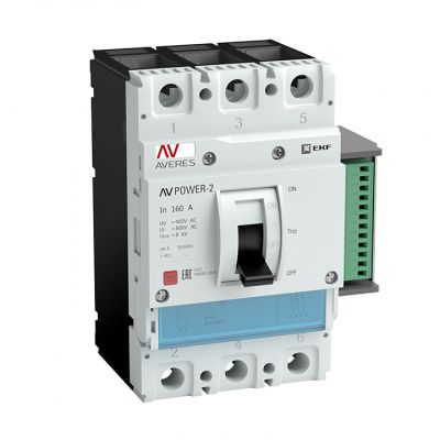 Автоматический выключатель AV POWER-1/3 160А 100kA ETU6,2 EKF AVERES mccb-13-160H-6.2-av