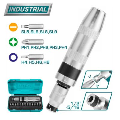 Отвертка ударная с набором бит TOTAL THIDS1301