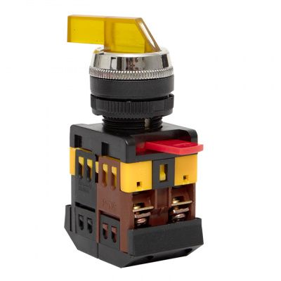 Переключатель ANLC-22 3P желтый с подсветкой 380В NO+NC EKF PROxima psw-anlc-3p-o-380