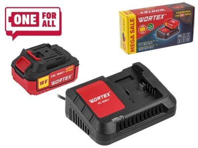 Набор аккумулятор 4 А*ч и зарядное устройство 1х2 А ALL1 XLT в кор. SET, 18.0 В, 4.0 А*ч WORTEX 1329412