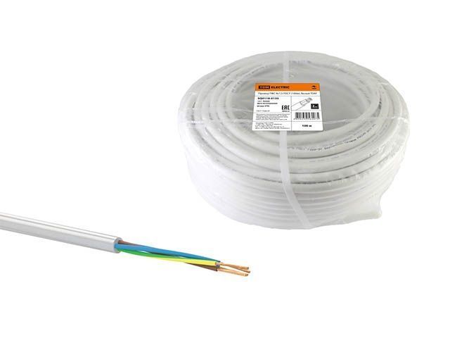 Провод ПВС 4х1,5, бухта 100 м, белый TDM SQ0118-0135