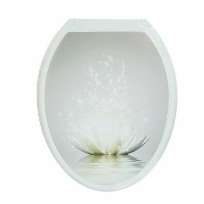 Крышка унитаза "Декор" "Лотос" белая РУССПЛАСТ РП-813 Лотос