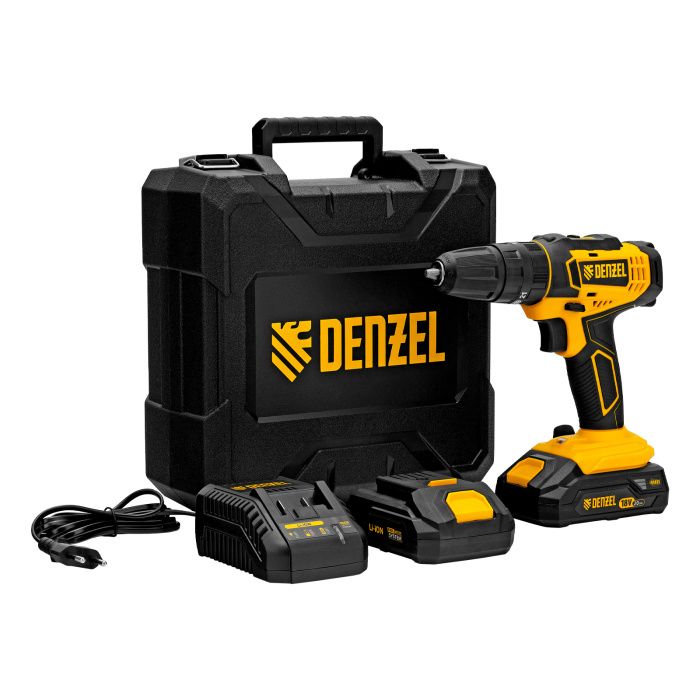Дрель-шуруповерт аккумуляторная ударная CID-18-02BM, Li-Ion, 18 В, 2 акк. Denzel 26135