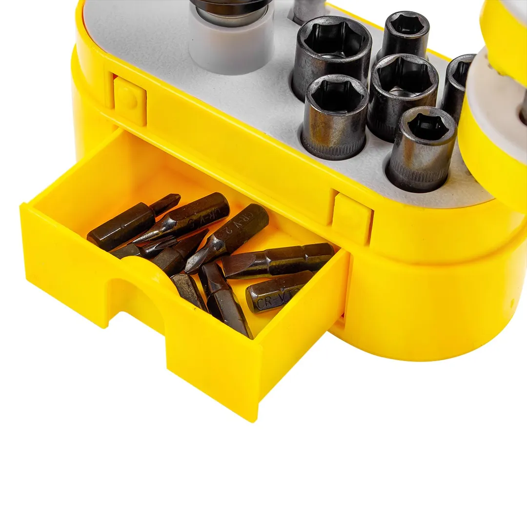 Отвертка реверсивная Т-образная телескопическая с комплектом бит и головок 32 пр. BaumAuto BM-30314232