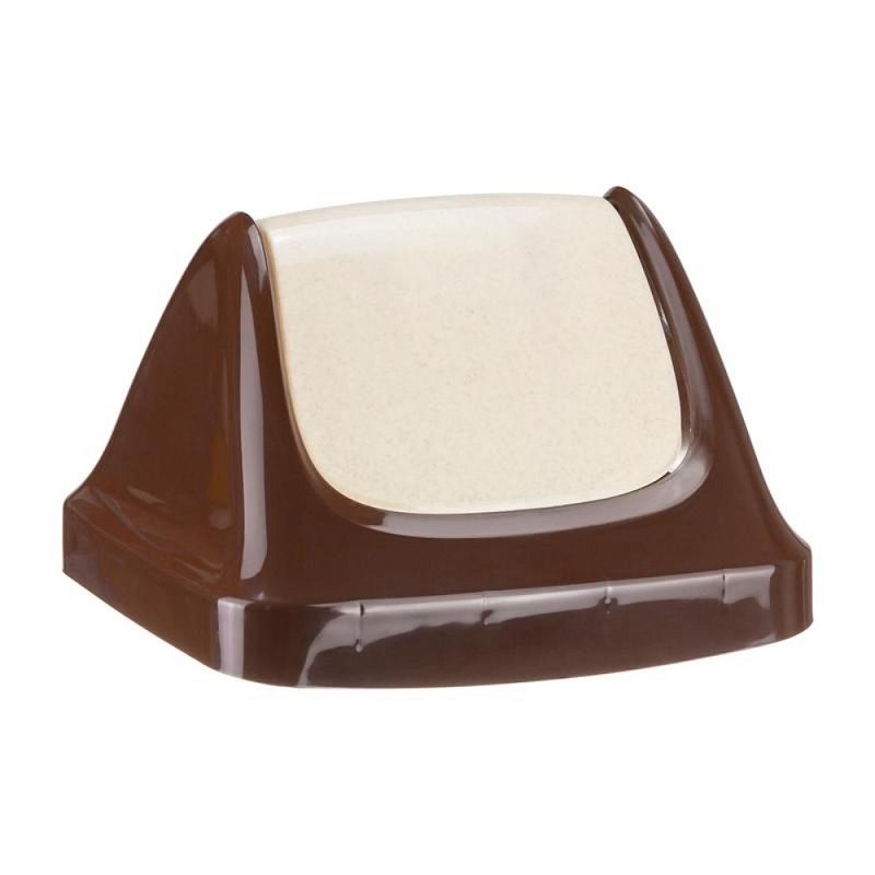 Урна для мусора 25л «СВИНГ», пластик, с крышкой, бежевый мрамор