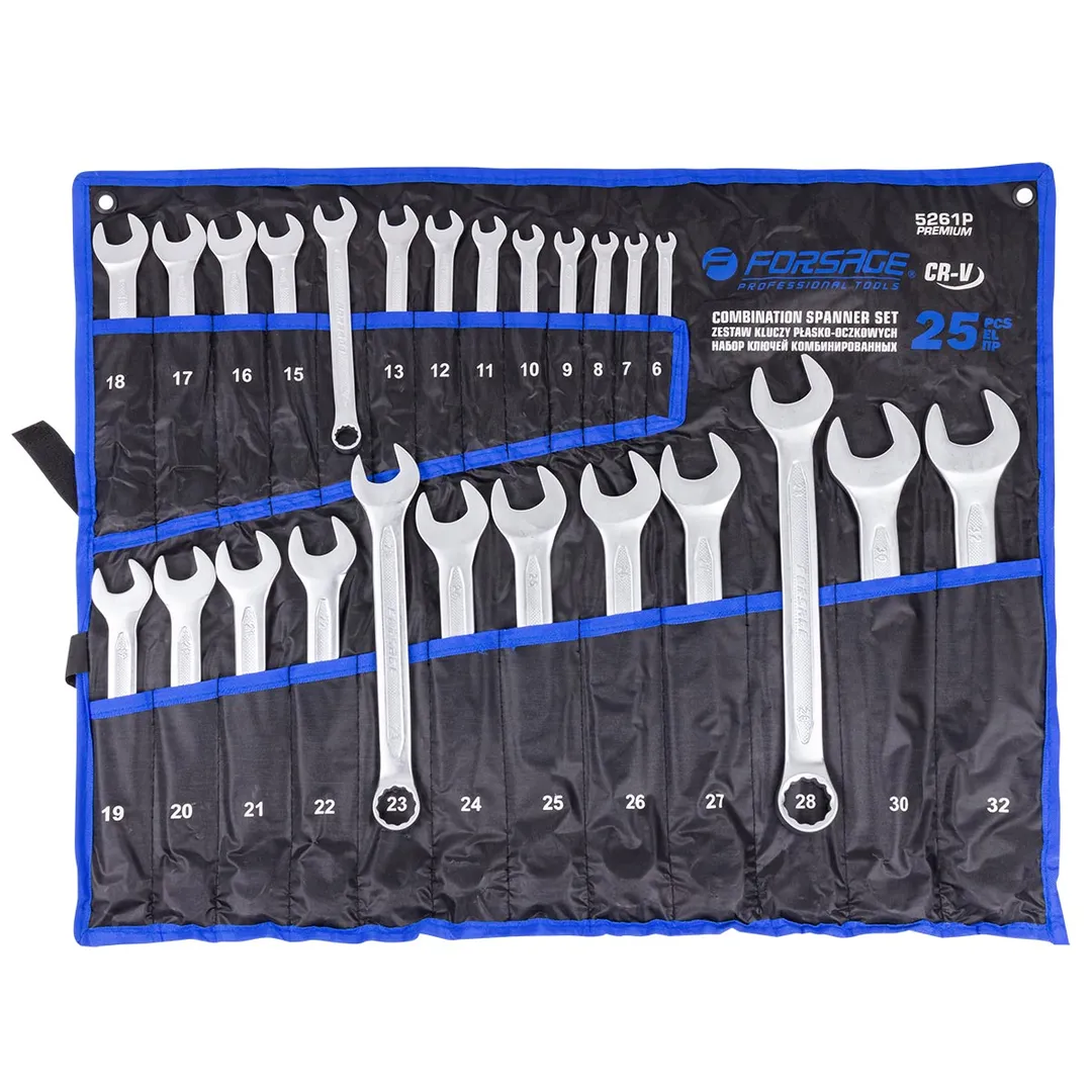 Набор ключей комбинированных 25 пр. 6-28, 30, 32 мм Forsage F-5261P Premium
