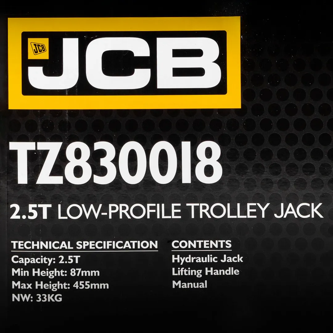 Домкрат подкатной гидравлический 2.5 т 87-455 мм JCB JCB-T830018 (TZ)